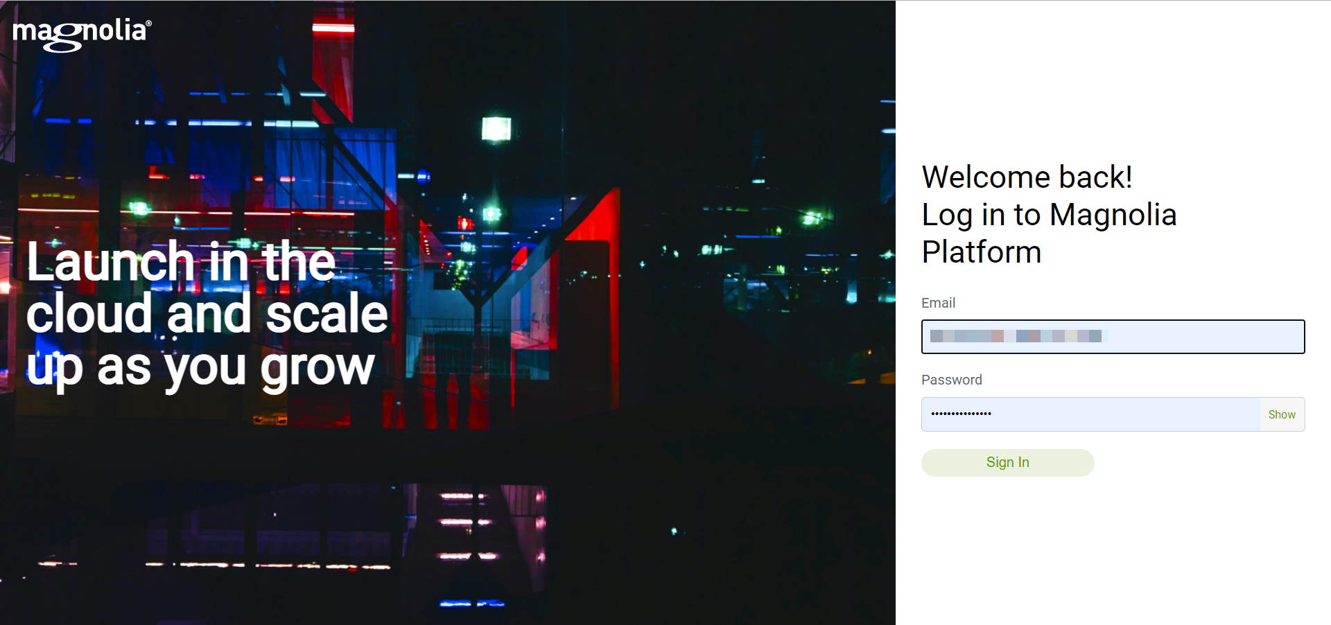 Log in to DX Cloud
