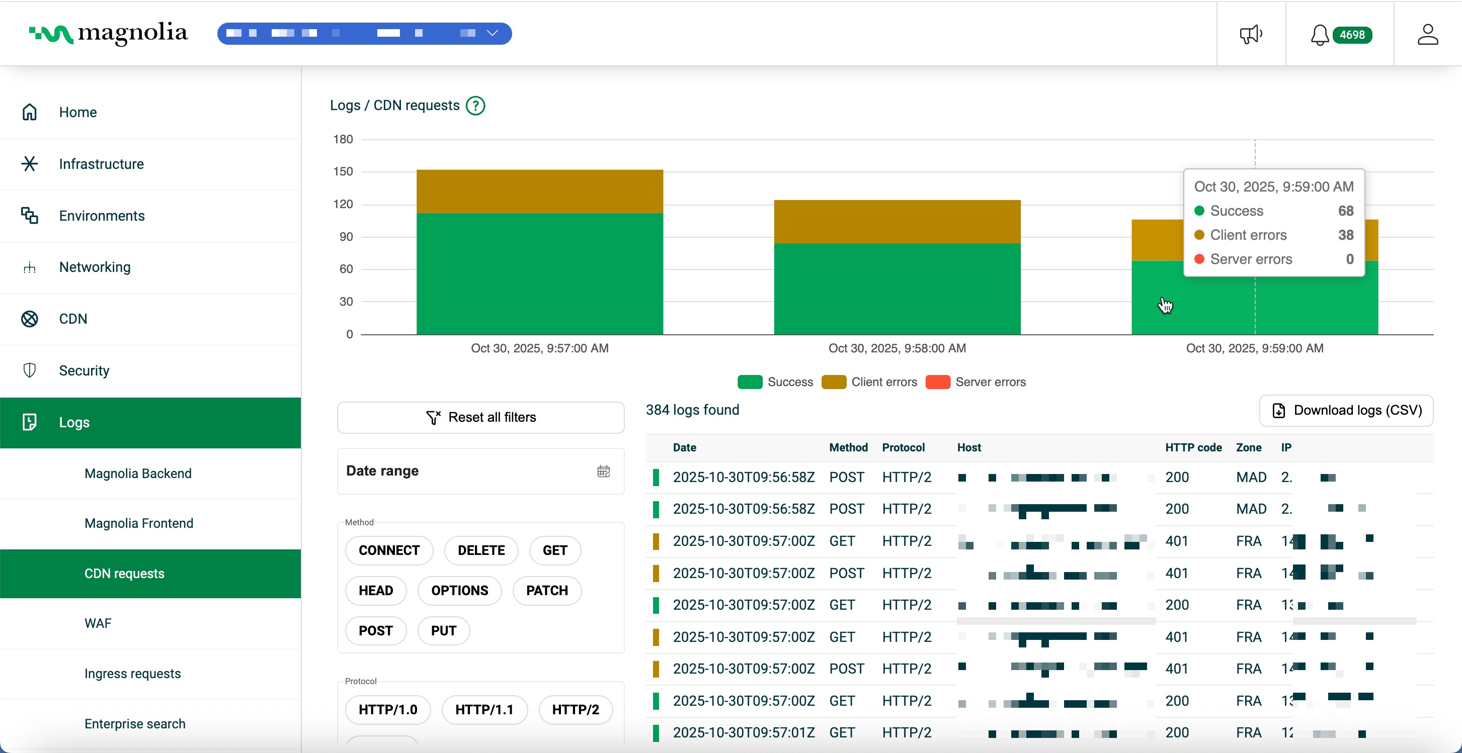 CDN request logs