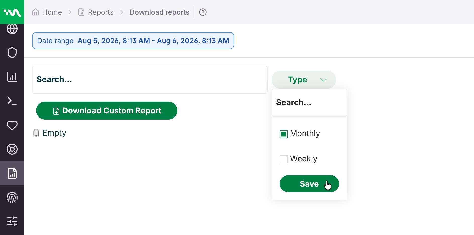 Download reports in the Cockpit