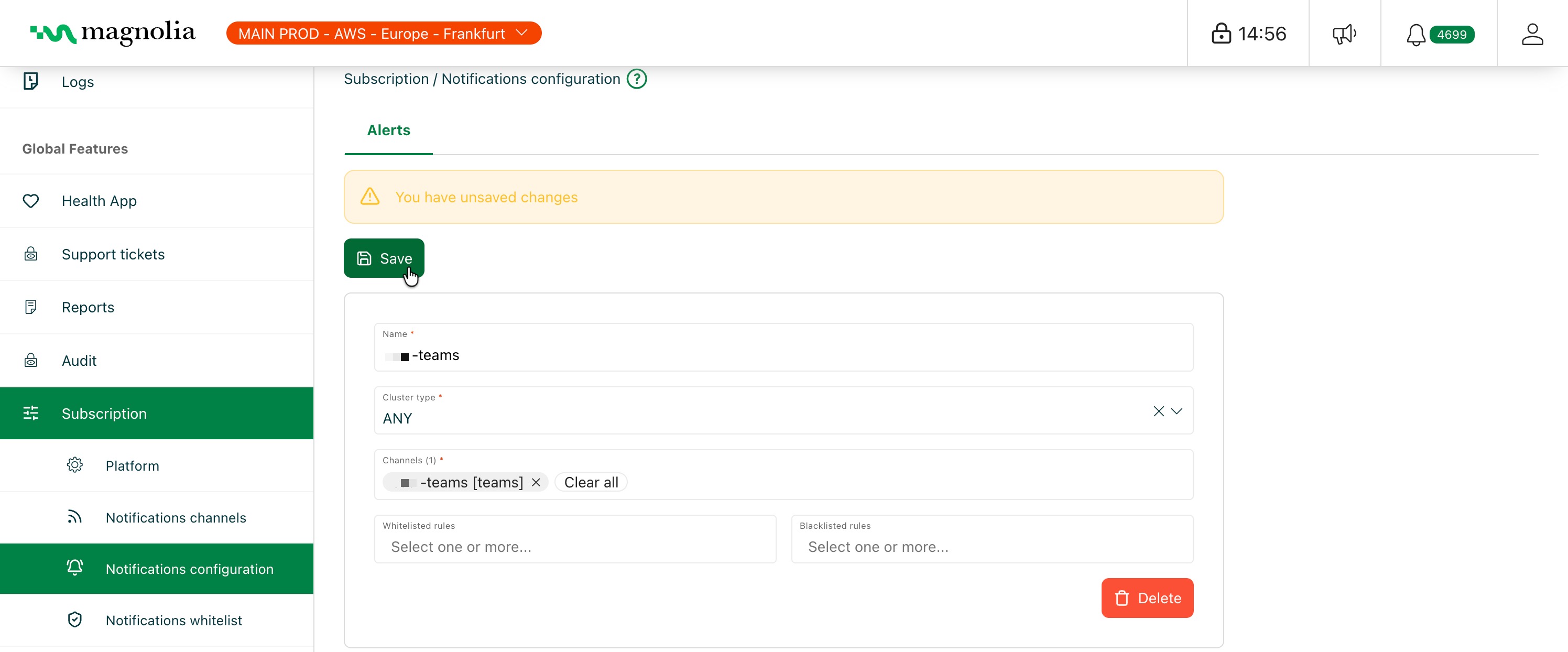 Add a notification configuration rule