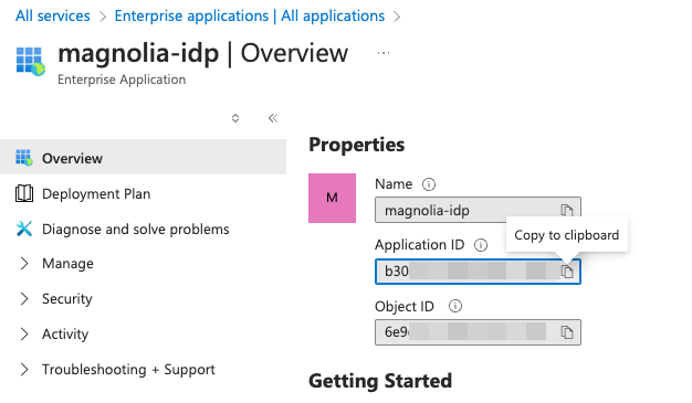 Copy Application ID