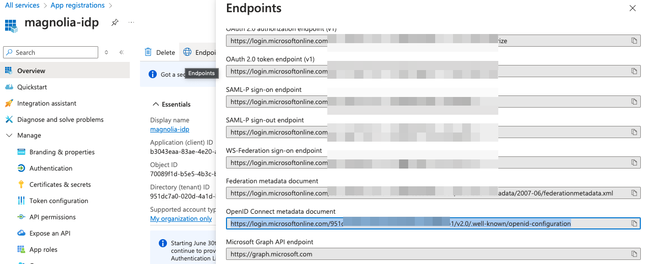 Well-known OpenID document endpoint