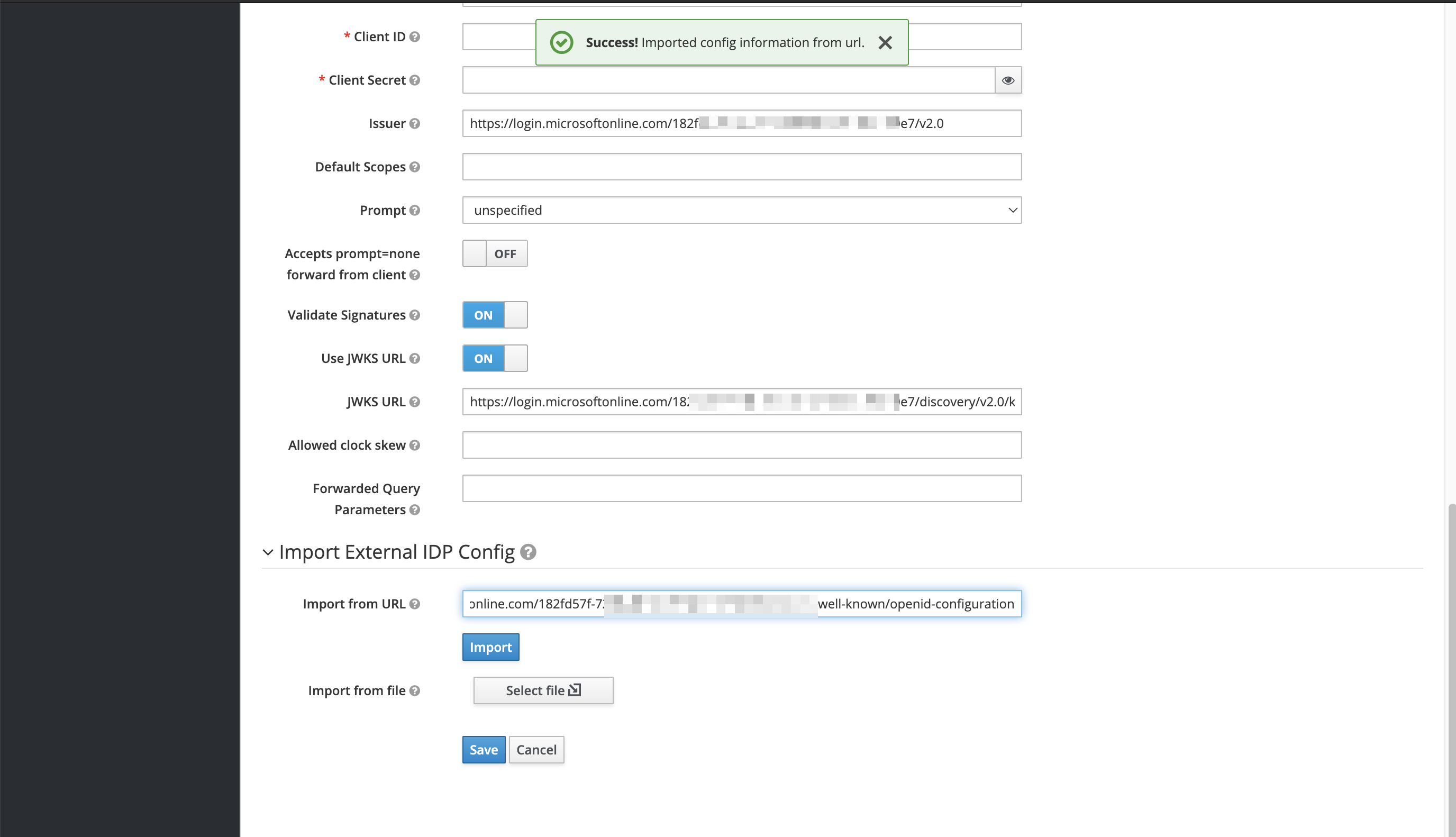 Create Keycloak IdP step 2
